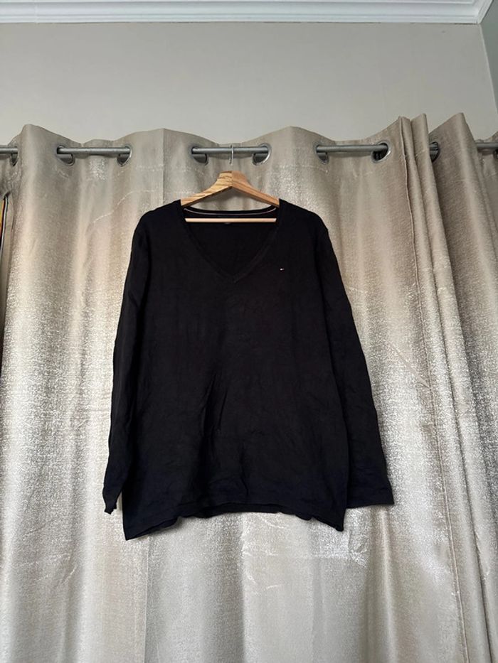 Pull col V Tommy Hilfiger homme – noir – Taille XXL – Très bon état