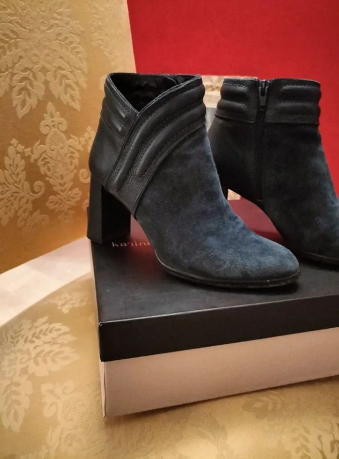 Bottines Karine Arabian - bleu pétrole/bleue marine - photo numéro 4