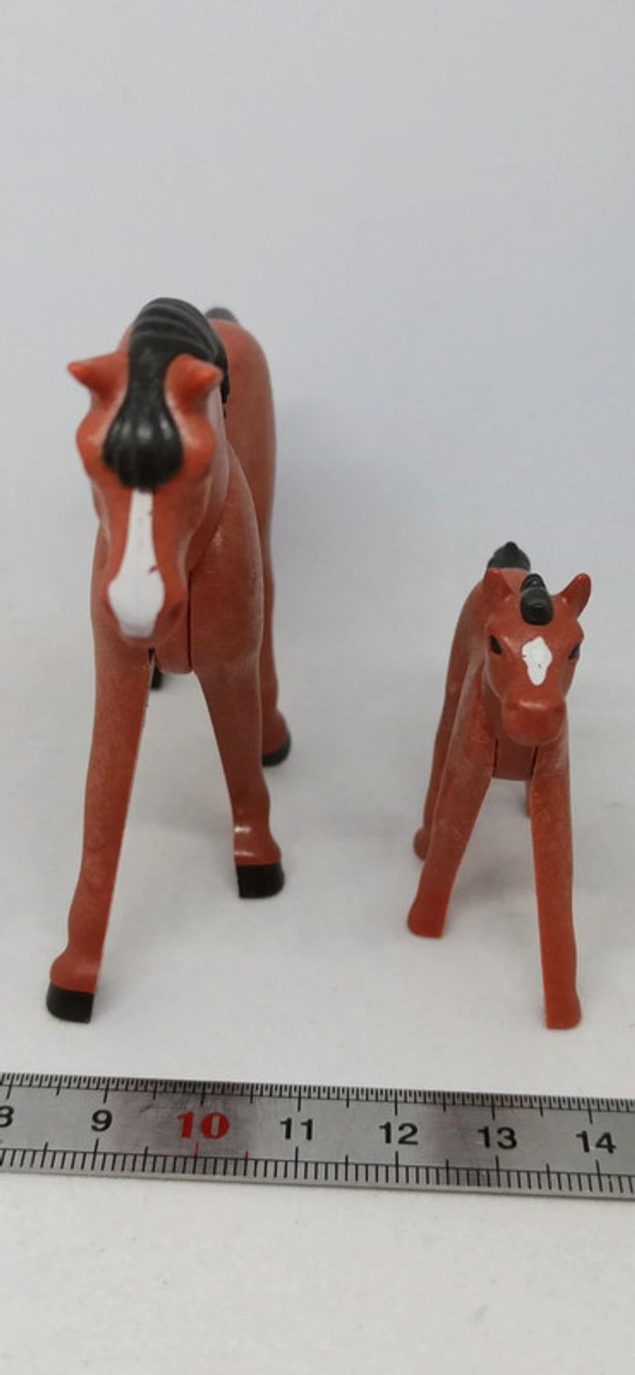Cheval marron foncé avec poulain playmobil - photo numéro 7