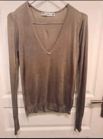 Pull beige brillant zara