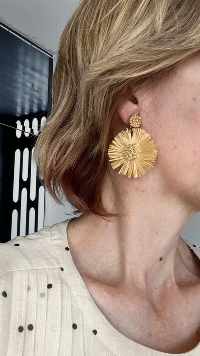 Boucles d’oreilles en raphia Aelie - photo numéro 2