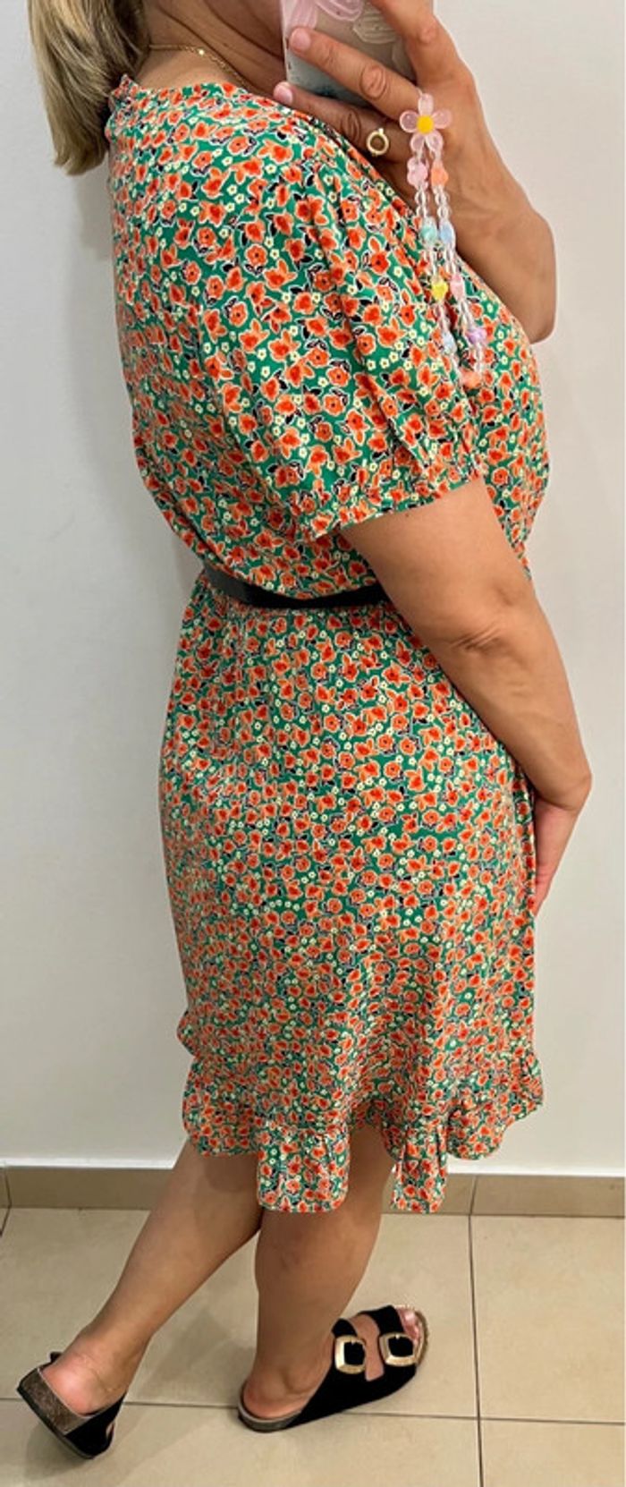 🧡Robe fleurie fluide Taille L - photo numéro 6