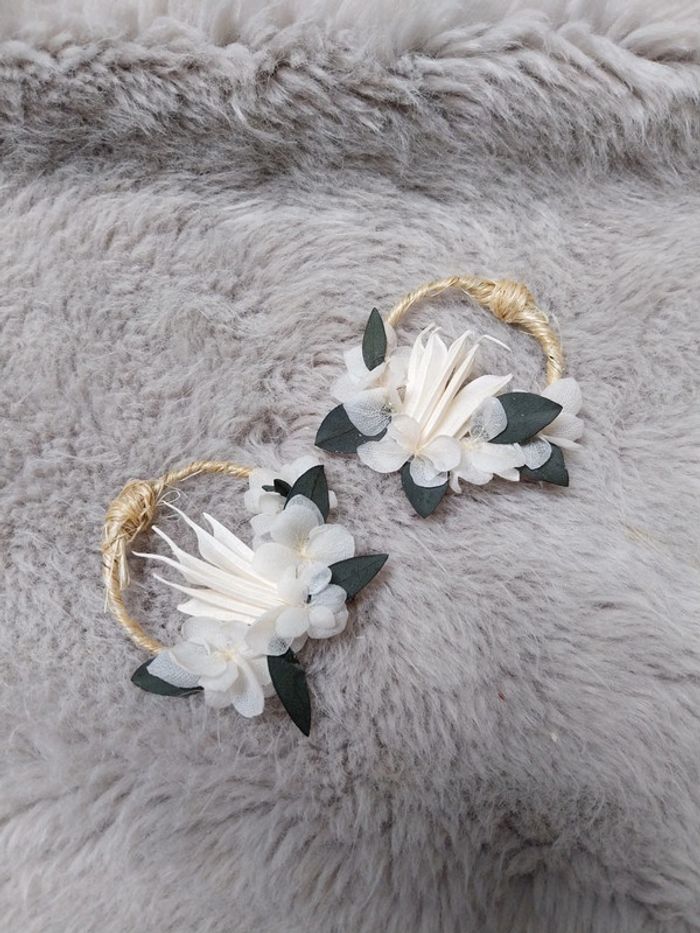 Boucles d'oreilles fleurs séchées - photo numéro 2