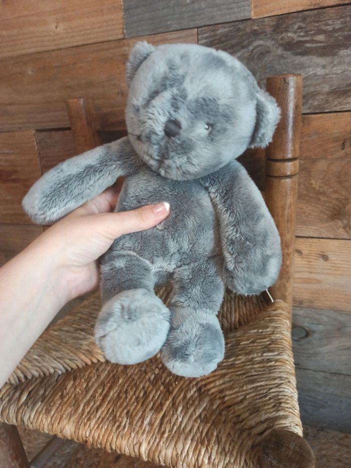 Peluche ours gris moulin roty les p'tits doudous - photo numéro 3