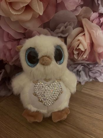 Porte clé peluche avec strass chouette