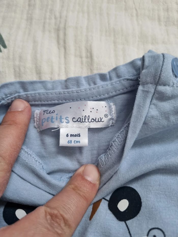 Lot de 2 t-shirts manches longues - Mes petits cailloux - 6 mois - photo numéro 2