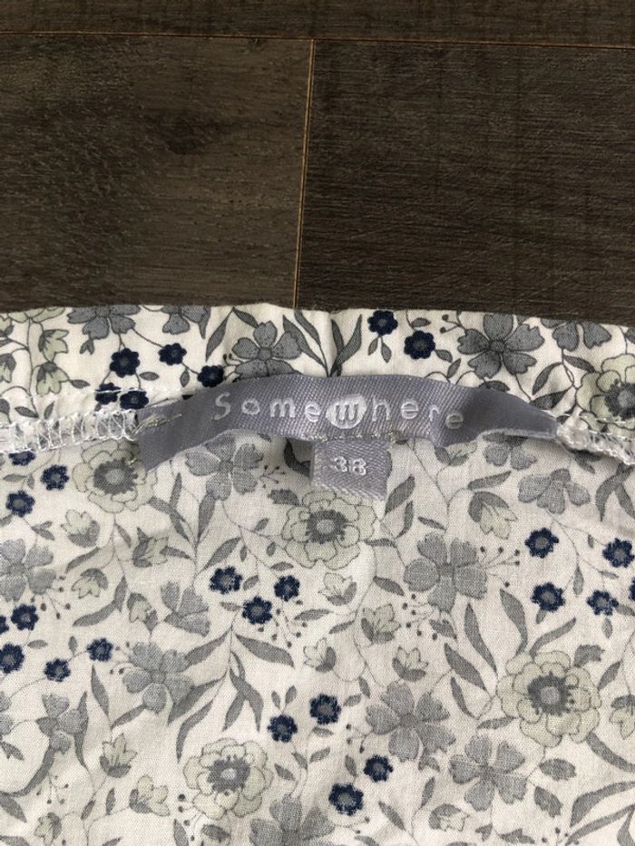 Blouse Somewhere taille 38 fleurie bleu gris - photo numéro 2