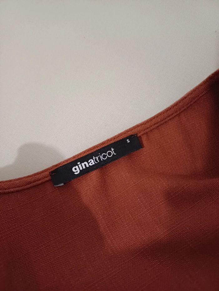 Robe boutonnée couleur rouille Gina Tricot taille S 36 - photo numéro 9