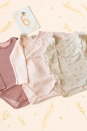 Lot de 3 bodies manches longues 6 mois