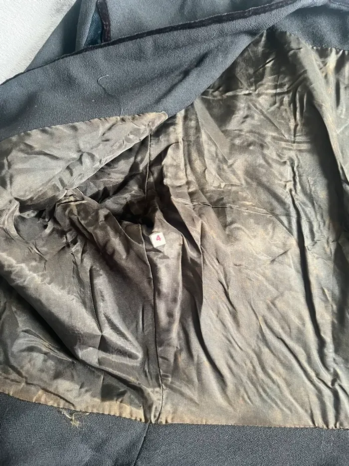Veste cintrée vintage à empiècements velours noir – T. M - photo numéro 3