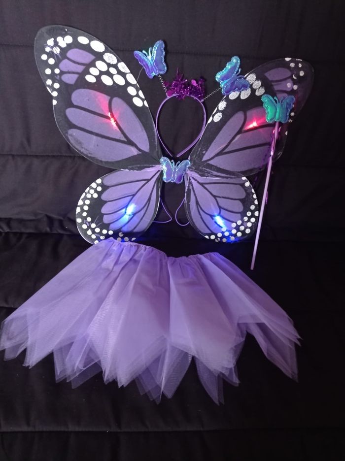 Deguisement papillon violet et accessoires 3-6ans