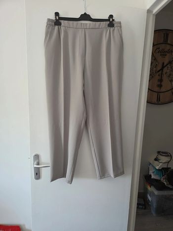 Pantalon femme grande taille gris clair taille 50 TBE afibel