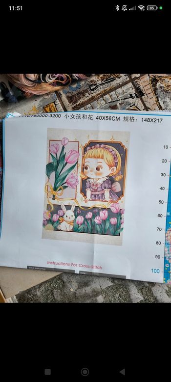 Kit broderie petite fille et lapin