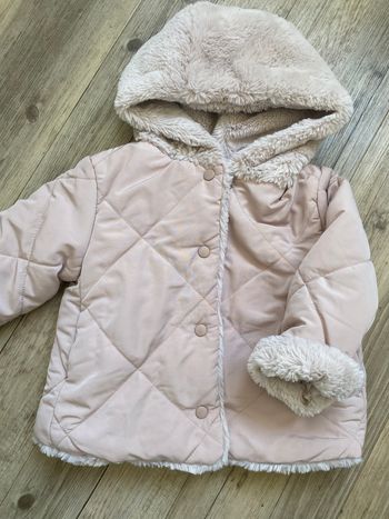 Manteau fourrure rose zara fille 9/12 mois