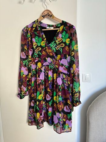 Robe manches longues à fleurs  Naf Naf Taille S