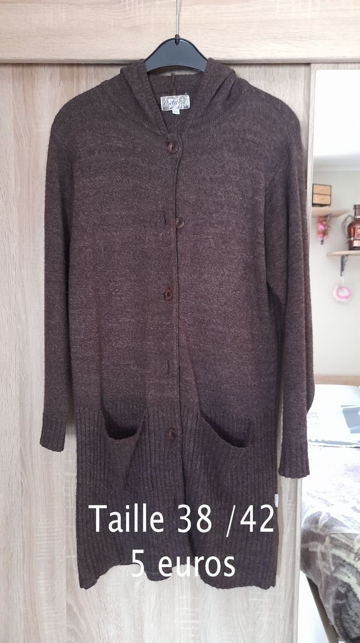 Long gilet marron taille S/M