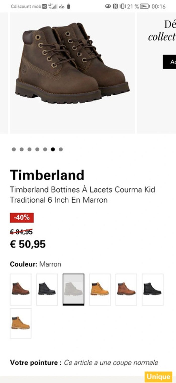🌿Timberland Bottines courma kids traditional marron taille 22 - photo numéro 2