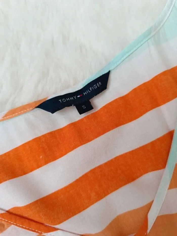 🧡 T-shirt rayé Tommy Hilfiger taille S - photo numéro 3