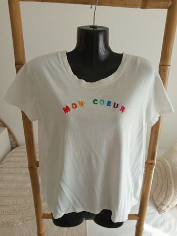 T-shirt blanc Mon Cœur Pimkie taille S