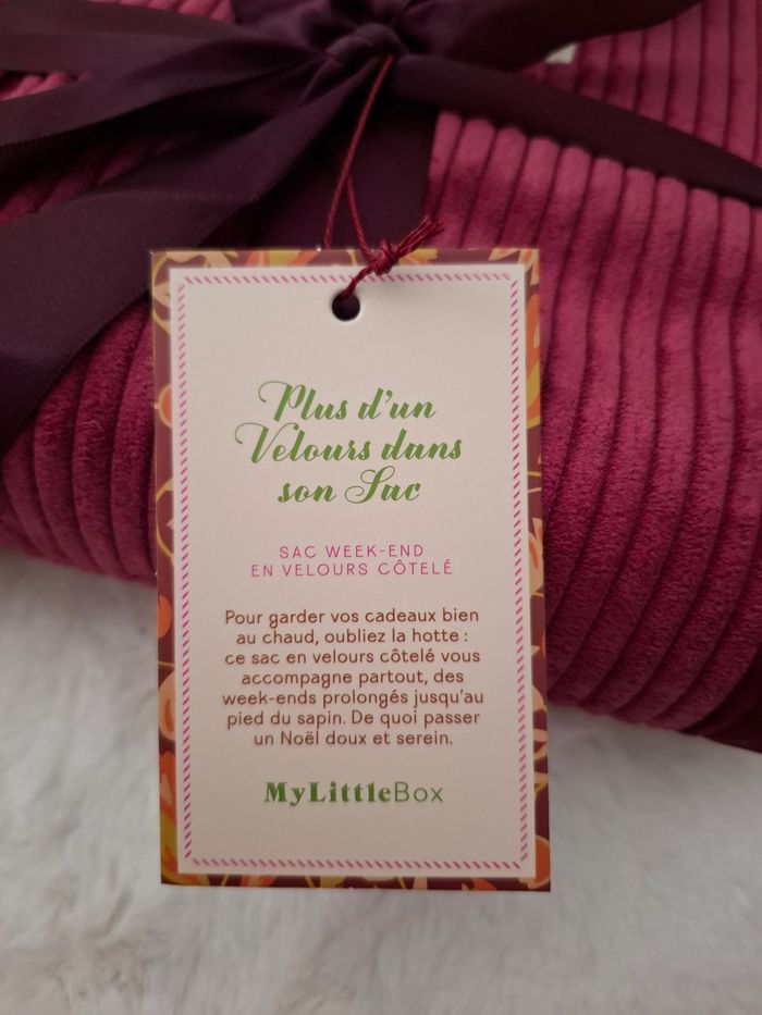 My Little Box Grand Sac weekend tout doux en velours côtelé cranberry - photo numéro 3