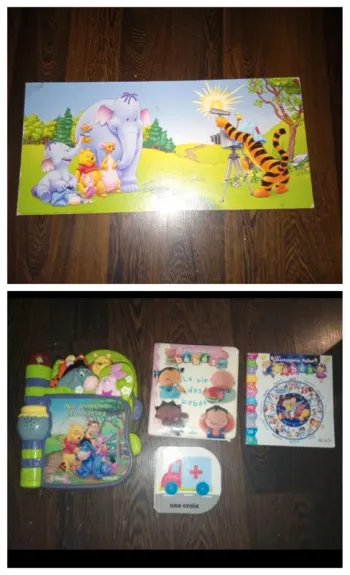 Lot livres + un tableau - bébé - winnie l'ourson