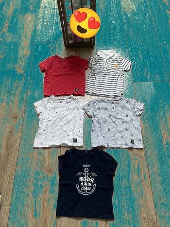 Lot 5 T-shirt MC 12mois Kiabi