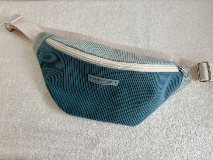 Sac banane Bleu Canard et Vert d'eau en Velours