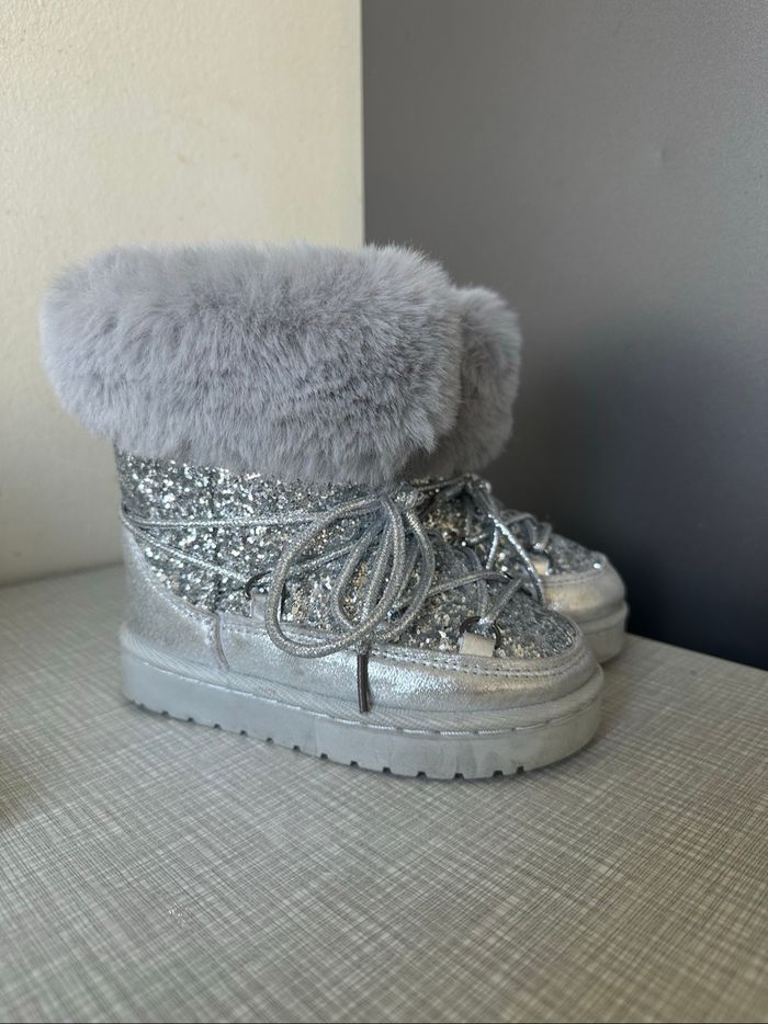 Bottes de neige ski gris argentée fourré taille 25 kiabi - photo numéro 3