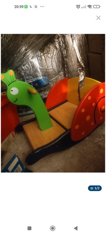 Escargot a bascule en bois