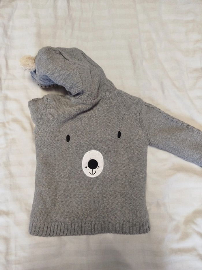 Veste pull fourré zippé 18 mois - photo numéro 2