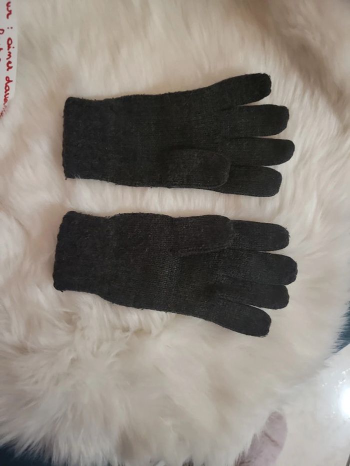 Gants ikks gris laine 8/10 ans - photo numéro 2