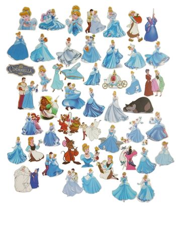 Set 50 stickers autocollants Cendrillon