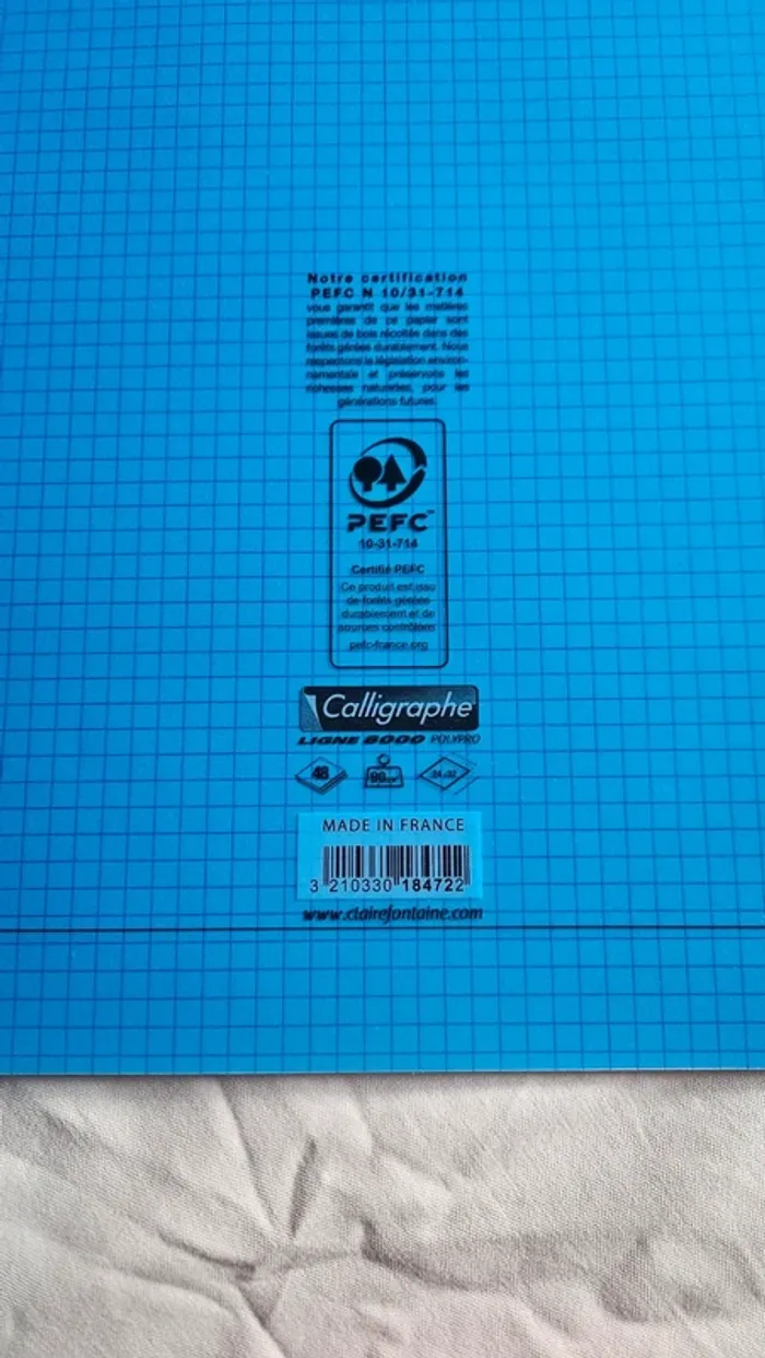 Lot fournitures scolaires - Cahier Clairefontaine + feuilles doubles petits carreaux - photo numéro 4