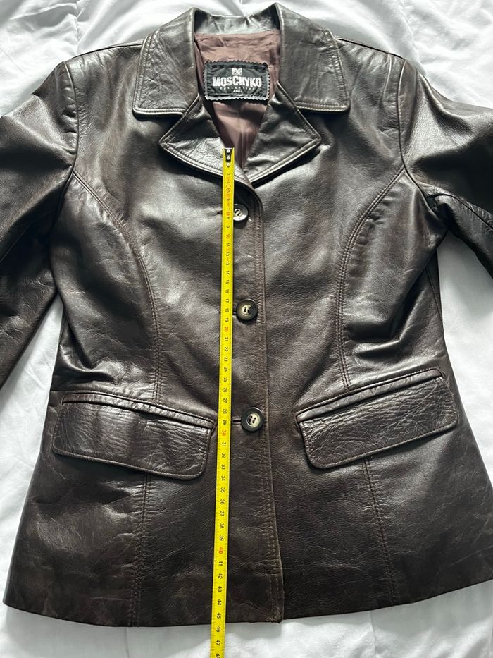 Veste courte cuir marron - photo numéro 8