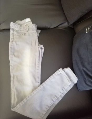 Jeans gris slim femme 34