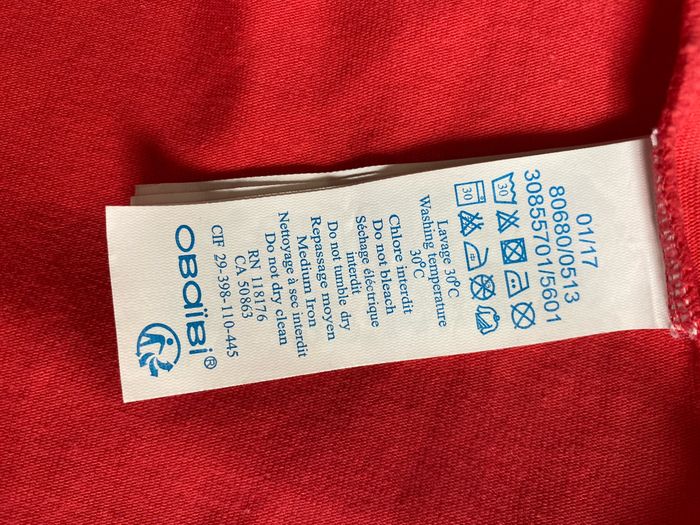 Très joli body col Claudine cerises brodées 6 mois Obaibi - photo numéro 5