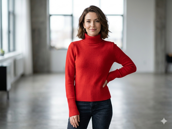 Pull col roulé rouge Taille 38 DIVIDED H§M neuf