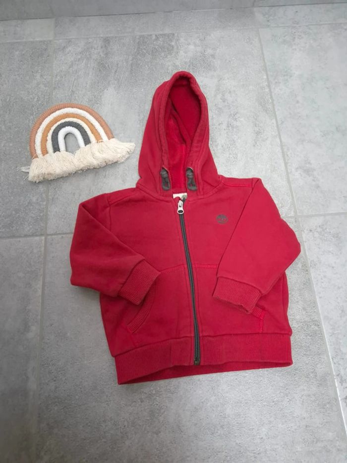 Sweat Timberland zippé bébé garçon 18 mois logo brodé parfait état