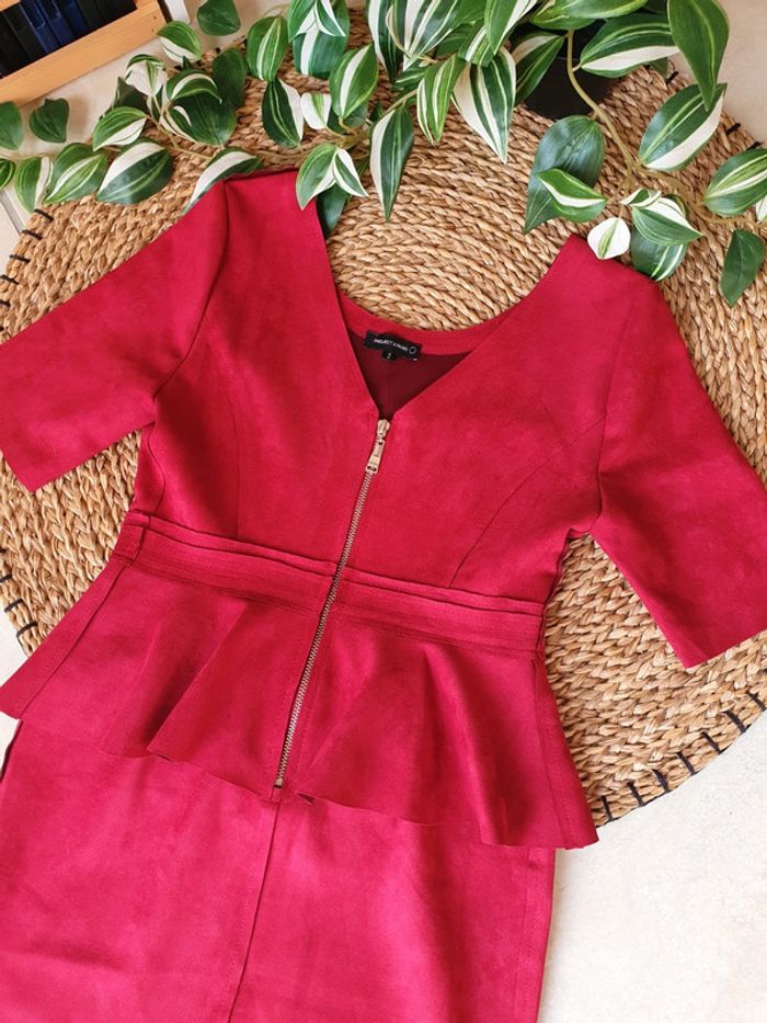 Robe ProjectXParis en suédine rouge taille 36/38 - photo numéro 4