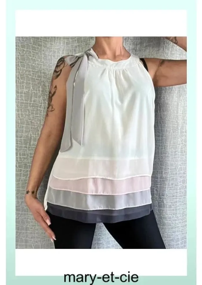 SOLDE - Blouse fluide sans manches taille 40 - Jacqueline Riu - photo numéro 2