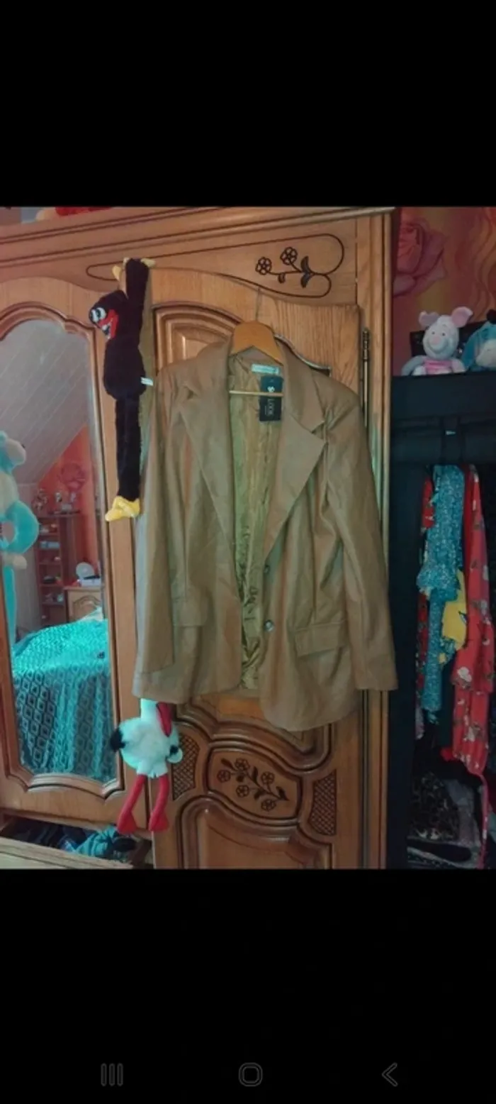 Veste mi mollet en simili cuir