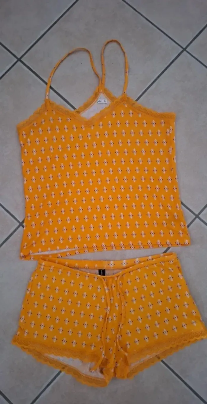 Pyjama short moutarde Undiz