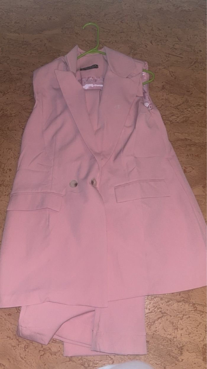 Ensemble blazer sans manche