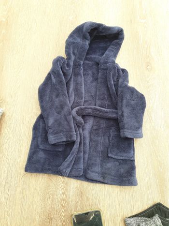 Peignoir polaire garçon 12/18 mois bleu marine