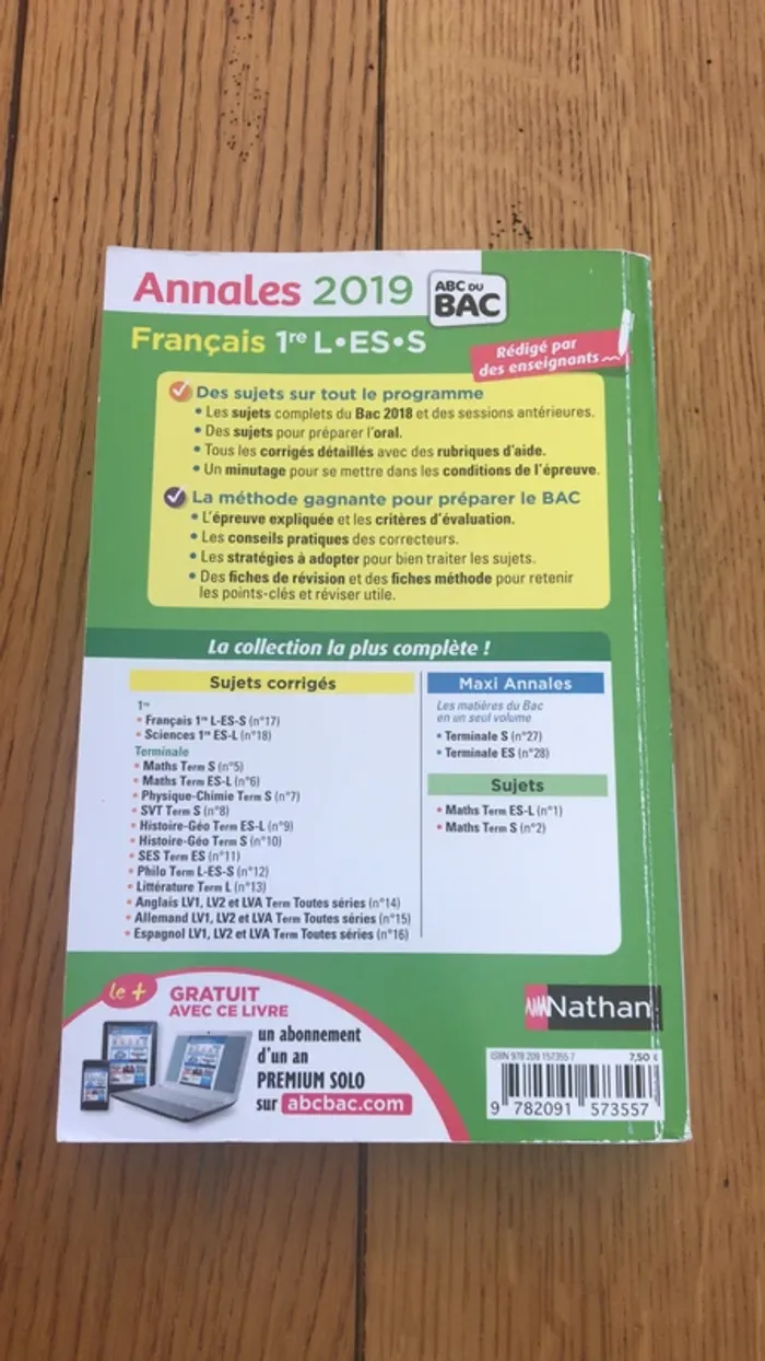 annales Français de 1ère - photo numéro 2