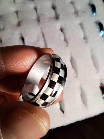 Bague acier inoxydable motifs