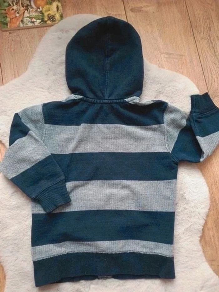 Gilet zippé à capuche rayé bleu marine Okaïdi 4 ans - photo numéro 7