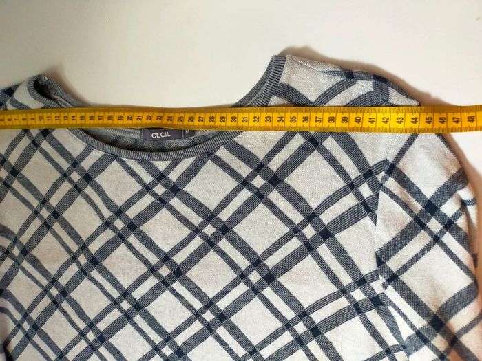 Pull fin à carreaux – Cecil – Taille M - photo numéro 14