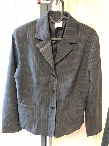 Veste tailleur blazer rayures noir blanc