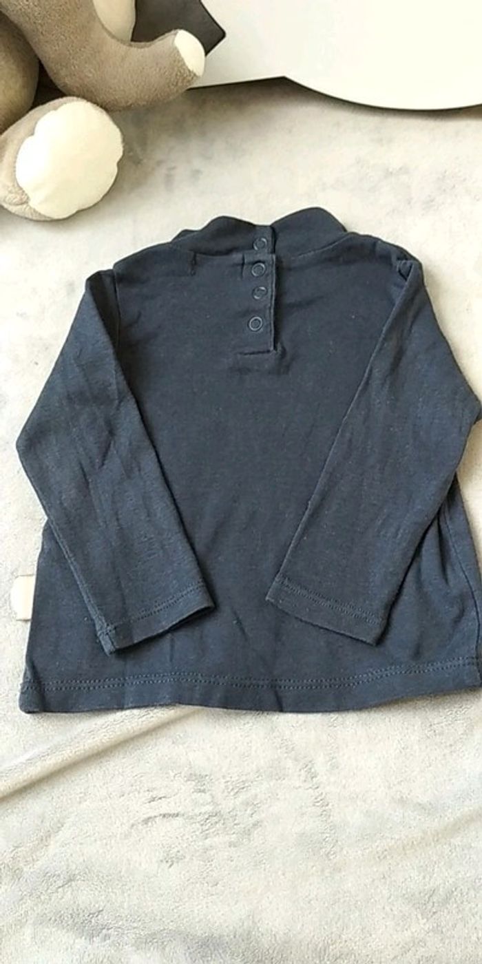 Tee shirt manches longues / pull léger col roulé Garçon 6 mois "Le sport ça conserve" 100% coton - photo numéro 10